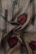 Photo11: P0818I Vintage Japanese kimono Gray TSUMUGI pongee for women / Silk. Chrysanthemum (Grade B) (11)