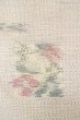 Photo6: P0818J Vintage Japanese kimono Purplish Off White TSUMUGI pongee for women / Silk. Flower (Grade B) (6)