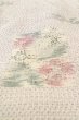 Photo9: P0818J Vintage Japanese kimono Purplish Off White TSUMUGI pongee for women / Silk. Flower (Grade B) (9)