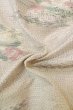 Photo12: P0818J Vintage Japanese kimono Purplish Off White TSUMUGI pongee for women / Silk. Flower (Grade B) (12)