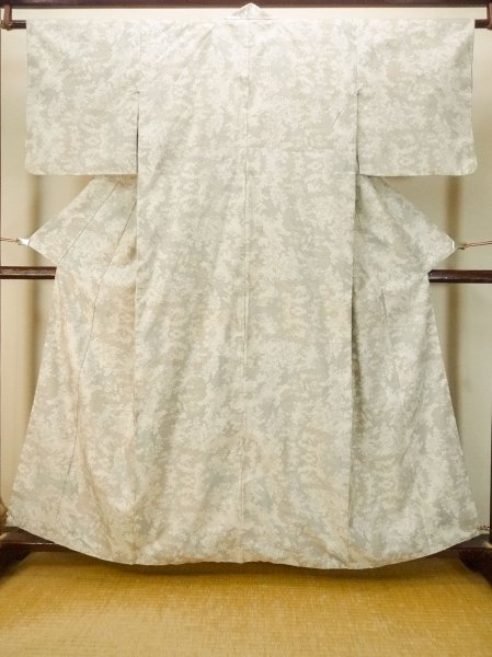 Photo1: P0818K Vintage Japanese kimono Multi Color TSUMUGI pongee for women / Silk. Tree (Grade C) (1)