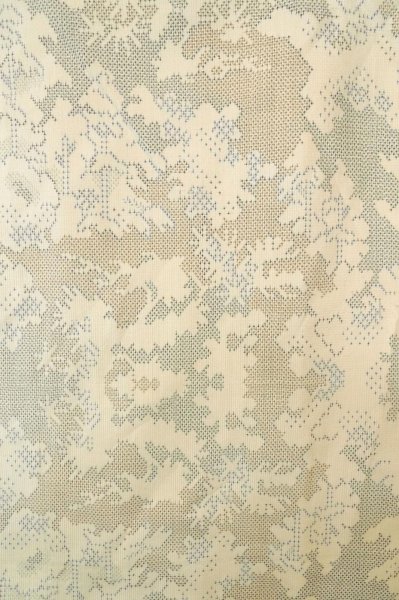 Photo3: P0818K Vintage Japanese kimono Multi Color TSUMUGI pongee for women / Silk. Tree (Grade C) (3)