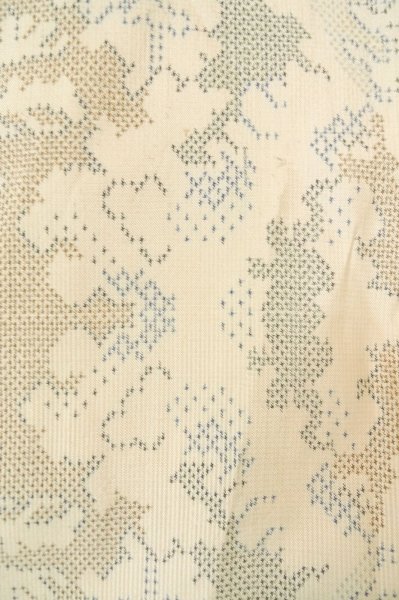 Photo7: P0818K Vintage Japanese kimono Multi Color TSUMUGI pongee for women / Silk. Tree (Grade C) (7)
