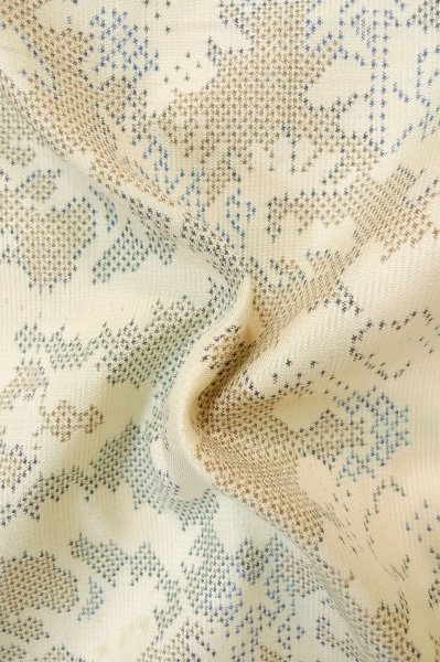 Photo12: P0818K Vintage Japanese kimono Multi Color TSUMUGI pongee for women / Silk. Tree (Grade C) (12)