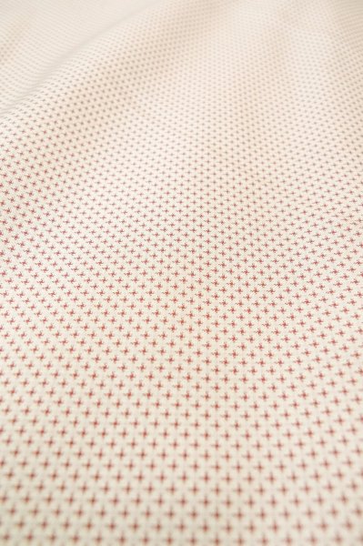 Photo9: P0818L Vintage Japanese kimono White TSUMUGI pongee for women / Silk. Cross (Grade B) (9)