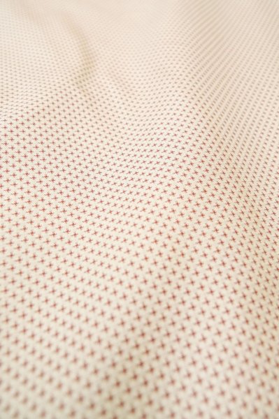 Photo10: P0818L Vintage Japanese kimono White TSUMUGI pongee for women / Silk. Cross (Grade B) (10)