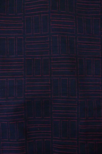 Photo4: Mint P0818M Vintage Japanese kimono Navy Blue TSUMUGI pongee for women / Silk. Quadrangle (Grade A) (4)