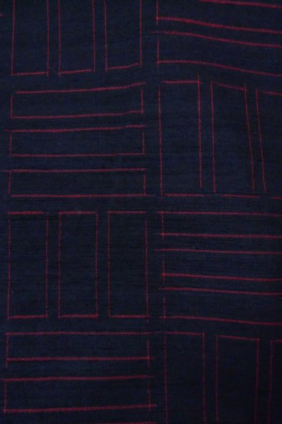 Photo6: Mint P0818M Vintage Japanese kimono Navy Blue TSUMUGI pongee for women / Silk. Quadrangle (Grade A) (6)