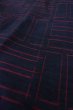 Photo8: Mint P0818M Vintage Japanese kimono Navy Blue TSUMUGI pongee for women / Silk. Quadrangle (Grade A) (8)