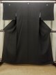 Photo1: Mint P0818N Vintage Japanese kimono Black MONTSUKI crests for women / Silk. (Grade A) (1)