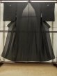 Photo1: P0818O Vintage Japanese kimono Black MONTSUKI crests for women / Silk. (Grade B) (1)