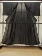 Photo2: P0818O Vintage Japanese kimono Black MONTSUKI crests for women / Silk. (Grade B) (2)