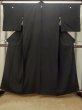 Photo1: P0818Q Vintage Japanese kimono Black MONTSUKI crests for women / Silk. (Grade B) (1)