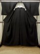 Photo2: P0818Q Vintage Japanese kimono Black MONTSUKI crests for women / Silk. (Grade B) (2)