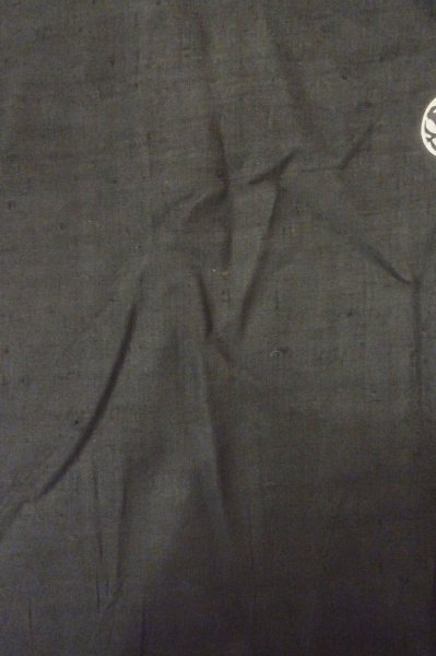 Photo4: P0818S Vintage Japanese kimono Black MONTSUKI crests for women / Silk. (Grade D) (4)