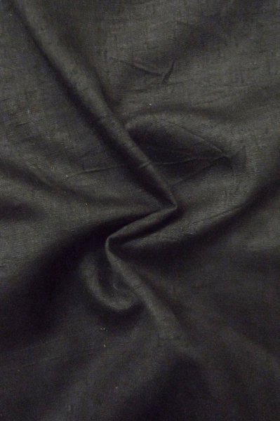 Photo12: P0818S Vintage Japanese kimono Black MONTSUKI crests for women / Silk. (Grade D) (12)
