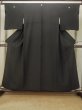 Photo1: P0818W Vintage Japanese kimono Black MONTSUKI crests for women / Silk. (Grade B) (1)