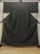 Photo1: P0818Z Vintage Japanese kimono Black MONTSUKI crests for women / Silk. (Grade B) (1)
