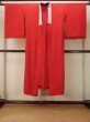 Photo1: P0901A Antique Japanese kimono Red JUBAN undergarment for women / Silk. (Grade C) (1)