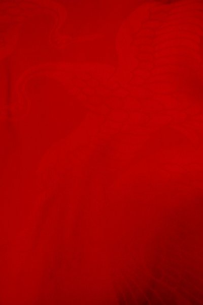Photo5: P0901A Antique Japanese kimono Red JUBAN undergarment for women / Silk. (Grade C) (5)