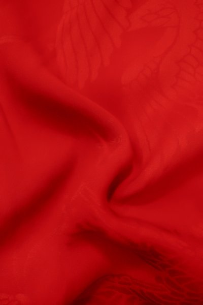 Photo11: P0901A Antique Japanese kimono Red JUBAN undergarment for women / Silk. (Grade C) (11)