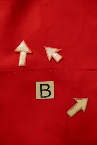 Photo15: P0901A Antique Japanese kimono Red JUBAN undergarment for women / Silk. (Grade C) (15)