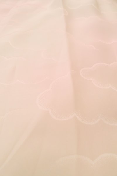 Photo9: P0901C Vintage Japanese kimono Light Pink JUBAN undergarment for women / Silk. Gradation (Grade B) (9)
