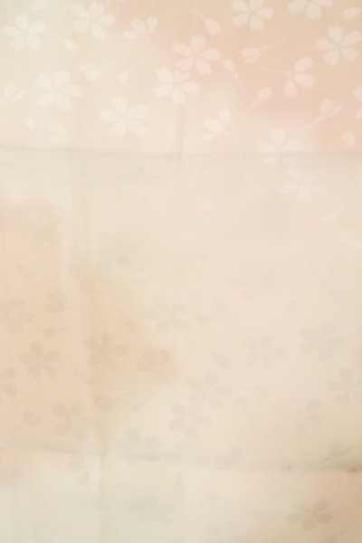 Photo3: Mint P0901G Vintage Japanese kimono Pale Pink JUBAN undergarment for women / Silk. Gradation (Grade A) (3)