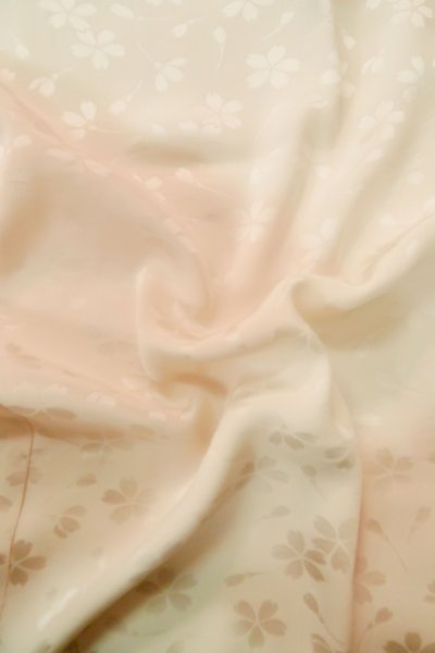 Photo12: Mint P0901G Vintage Japanese kimono Pale Pink JUBAN undergarment for women / Silk. Gradation (Grade A) (12)