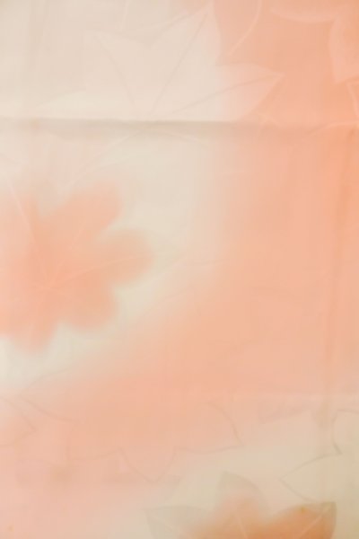 Photo4: P0901K Vintage Japanese kimono Pale Coral JUBAN undergarment for women / Silk. (Grade C) (4)