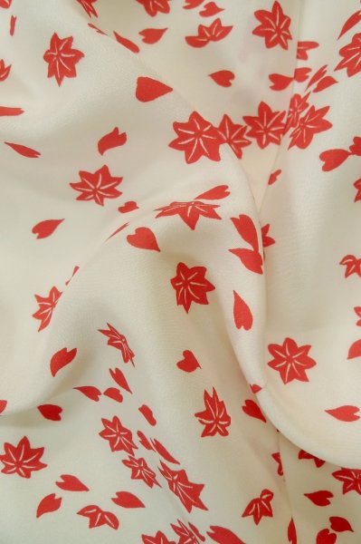 Photo12: Mint P0901M Vintage Japanese kimono White JUBAN undergarment for women / Silk. MOMIJI maple leaf (Grade A) (12)