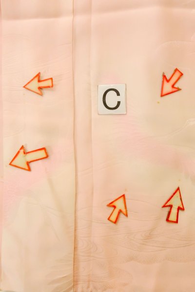 Photo16: P0901O Vintage Japanese kimono Light Pink JUBAN undergarment for women / Silk., There is and impression of use. (Grade C) (16)