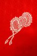 Photo5: P0901Q Vintage Japanese kimono Vivid Red JUBAN undergarment for women / Synthetic. TSUDUMI hand drum (Grade C) (5)