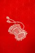 Photo7: P0901Q Vintage Japanese kimono Vivid Red JUBAN undergarment for women / Synthetic. TSUDUMI hand drum (Grade C) (7)