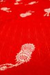 Photo8: P0901Q Vintage Japanese kimono Vivid Red JUBAN undergarment for women / Synthetic. TSUDUMI hand drum (Grade C) (8)