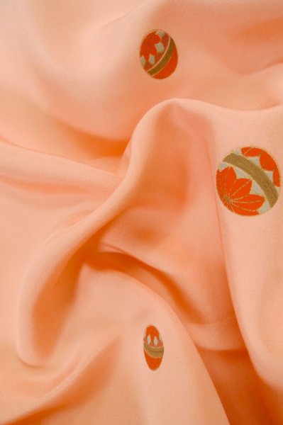 Photo12: Mint P0901T Vintage Japanese kimono Pale Pink JUBAN undergarment for women / Silk., Japanese traditional ball pattern (Grade A) (12)