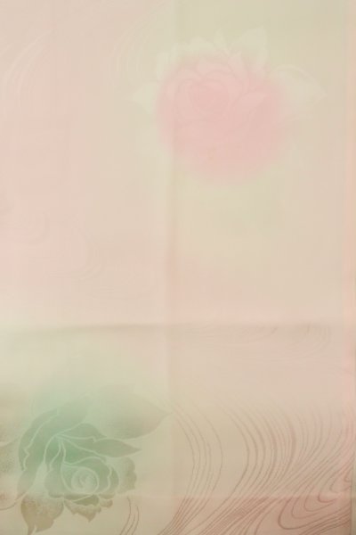 Photo4: P0901W Vintage Japanese kimono Pale Pink JUBAN undergarment for women / Silk., More damages (Grade B) (4)