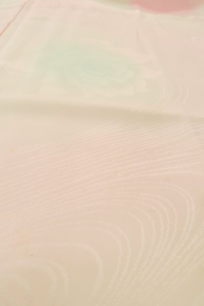 Photo10: P0901W Vintage Japanese kimono Pale Pink JUBAN undergarment for women / Silk., More damages (Grade B) (10)