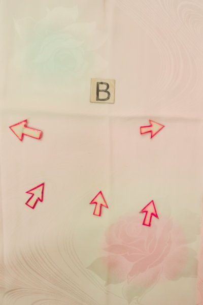 Photo15: P0901W Vintage Japanese kimono Pale Pink JUBAN undergarment for women / Silk., More damages (Grade B) (15)