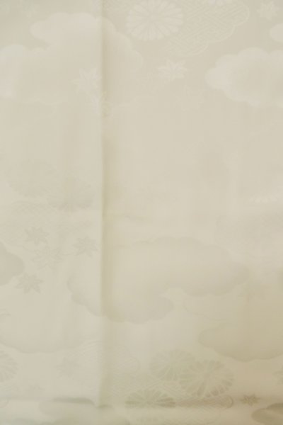 Photo3: P0901X Vintage Japanese kimono White JUBAN undergarment for women / Synthetic. (Grade B) (3)