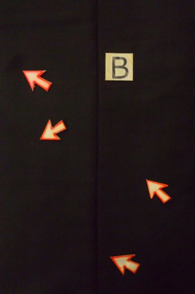 Photo11: P0902A Vintage Japanese kimono Black MONTSUKI crests for women / Silk., There are stains. (Grade D) (11)