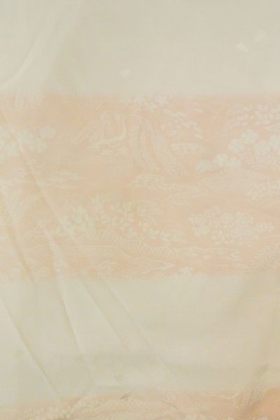 Photo3: P0902D Vintage Japanese kimono Light Pink JUBAN undergarment for women / Synthetic. HAGI flower, Upper body part only. (Grade B) (3)