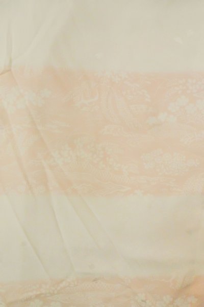 Photo4: P0902D Vintage Japanese kimono Light Pink JUBAN undergarment for women / Synthetic. HAGI flower, Upper body part only. (Grade B) (4)