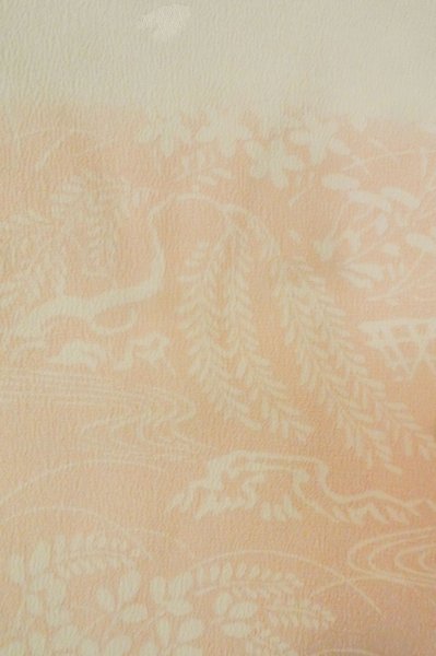 Photo5: P0902D Vintage Japanese kimono Light Pink JUBAN undergarment for women / Synthetic. HAGI flower, Upper body part only. (Grade B) (5)