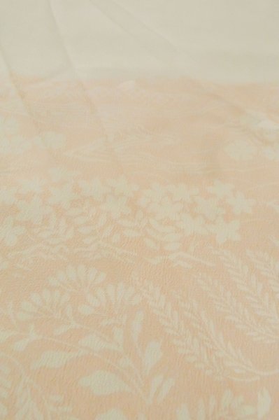 Photo8: P0902D Vintage Japanese kimono Light Pink JUBAN undergarment for women / Synthetic. HAGI flower, Upper body part only. (Grade B) (8)