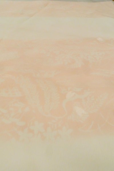 Photo10: P0902D Vintage Japanese kimono Light Pink JUBAN undergarment for women / Synthetic. HAGI flower, Upper body part only. (Grade B) (10)