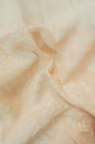 Photo11: P0902D Vintage Japanese kimono Light Pink JUBAN undergarment for women / Synthetic. HAGI flower, Upper body part only. (Grade B) (11)