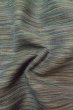 Photo11: P0916A Vintage Japanese kimono Grayish Light Blue ORI woven for women / Wool. Stripes (Grade C) (11)