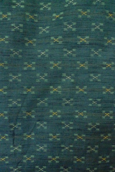 Photo3: P0916B Vintage Japanese kimono Dark Grayish Teal HITOE unlined for women / Wool. Stripes (Grade B) (3)