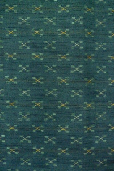 Photo4: P0916B Vintage Japanese kimono Dark Grayish Teal HITOE unlined for women / Wool. Stripes (Grade B) (4)